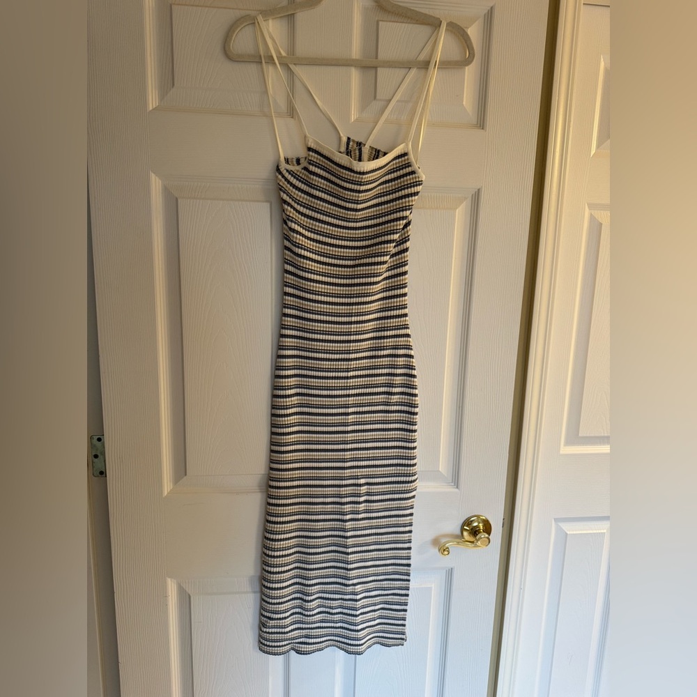 Abercrombie & Fitch blue and White Striped Maxi Dress